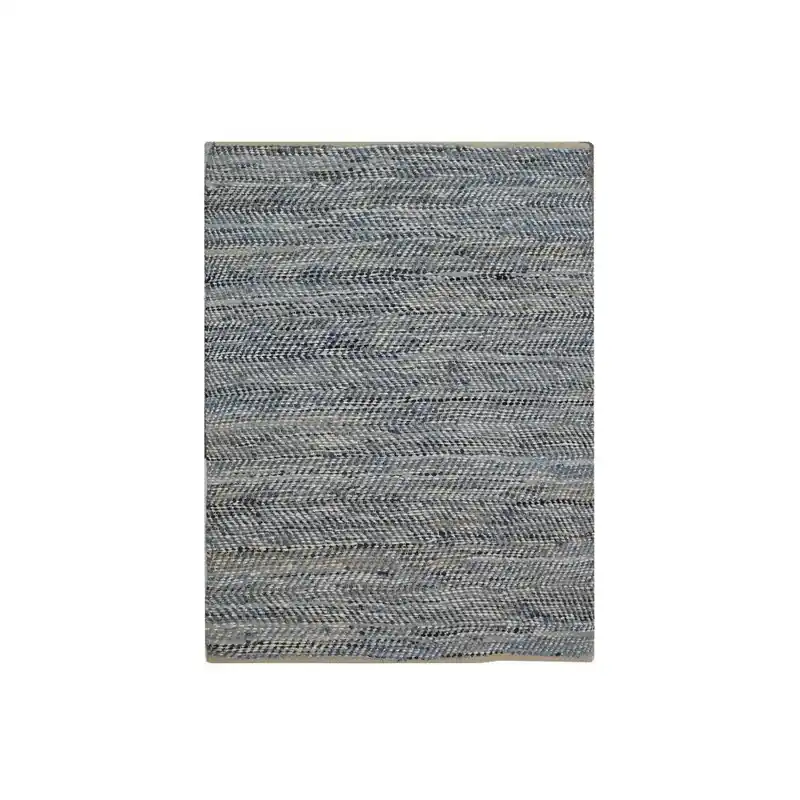 Nowość Niebiesko-kremowy dywan bawełniany ze skórą bydlęcą The Rug Republic Atlas, 230x160 cm Bonami
