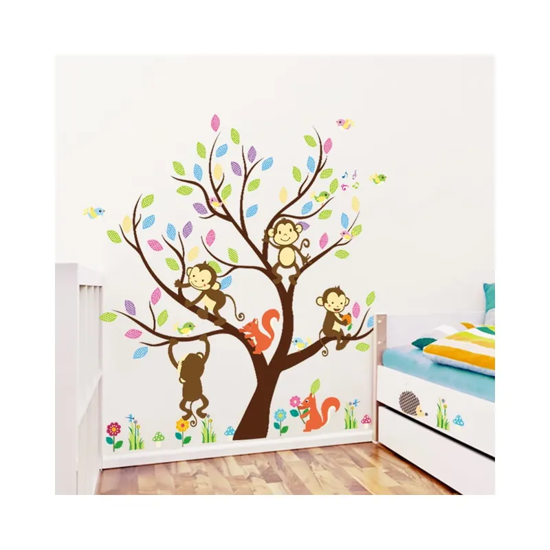 Ograniczona ilość Zestaw dziecięcych naklejek ściennych Ambiance Monkey On The Tree Bonami