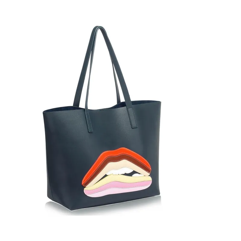 Hit cenowy Granatowa torebka L&S Bags Lips Bonami