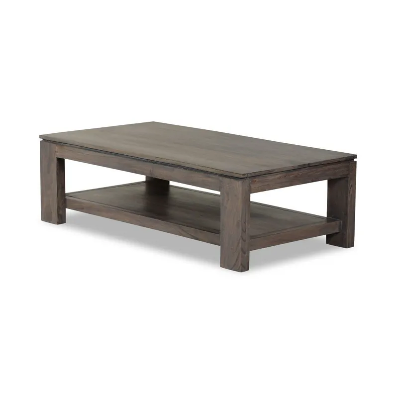 Stolik z szarego drewna akacjowego Woodjam Zara Simple Bonami Szybka dostawa