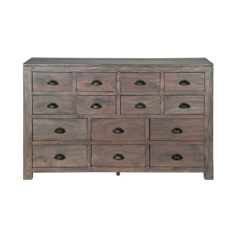Komoda z szarego drewna akacjowego Woodjam Zara Seedboard Bonami Cena promocyjna