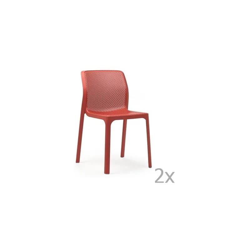 Oferta Zestaw 2 czerwonych krzeseł ogrodowych Nardi Bit Bonami