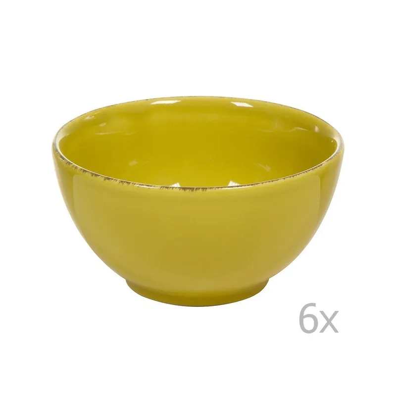 Darmowy zwrot Zestaw 6 żółtych miseczek ceramicznych Santiago Pons Bonami