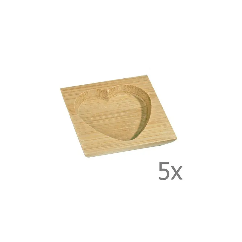 Zestaw 5 miseczek bambusowych do serwowania Kosova One Heart, 6x6 cm Bonami Zniżka