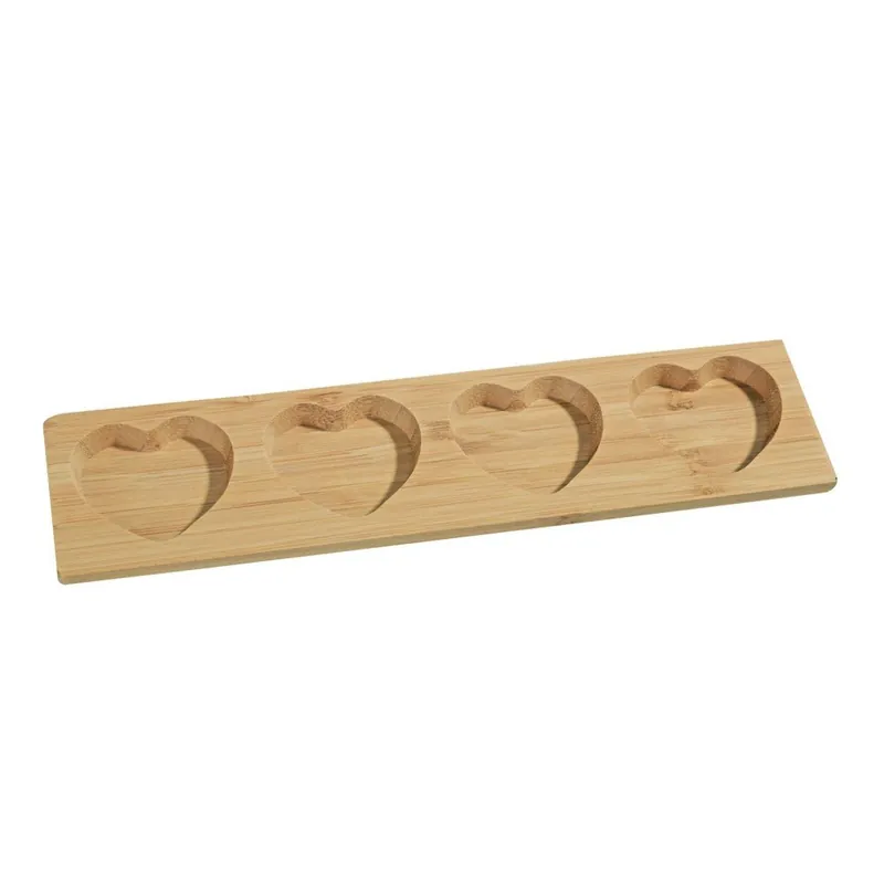 Niska cena Półmisek bambusowy Kosova Four Hearts, 24x6 cm Bonami