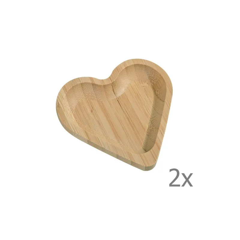 Zestaw 2 miseczek bambusowych do serwowania Kosova Heart, 10x10 cm Bonami Popularny