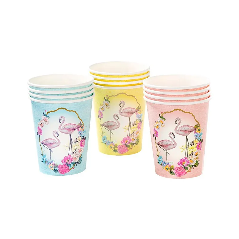 Bezpieczne zakupy Zestaw 12 kubeczków papierowych Talking Tables Flamingo Bonami