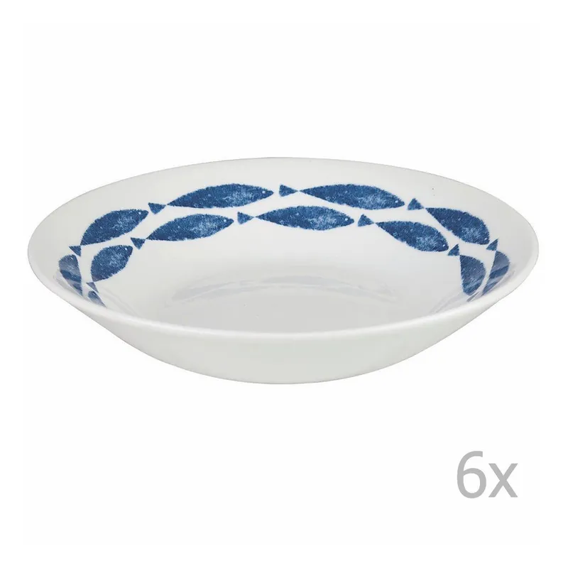 Bezpieczne zakupy Zestaw 6 talerzy głębokich Churchill China Couture Fishie, ⌀ 20 cm Bonami