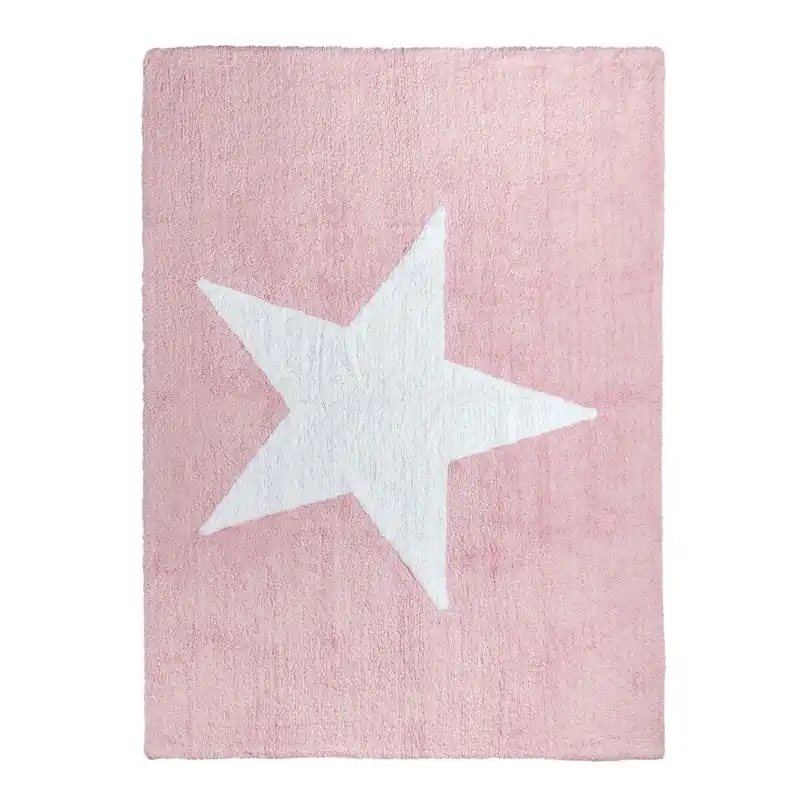 Zamów teraz Różowy dywan bawełniany Happy Decor Kids Star, 160x120 cm Bonami