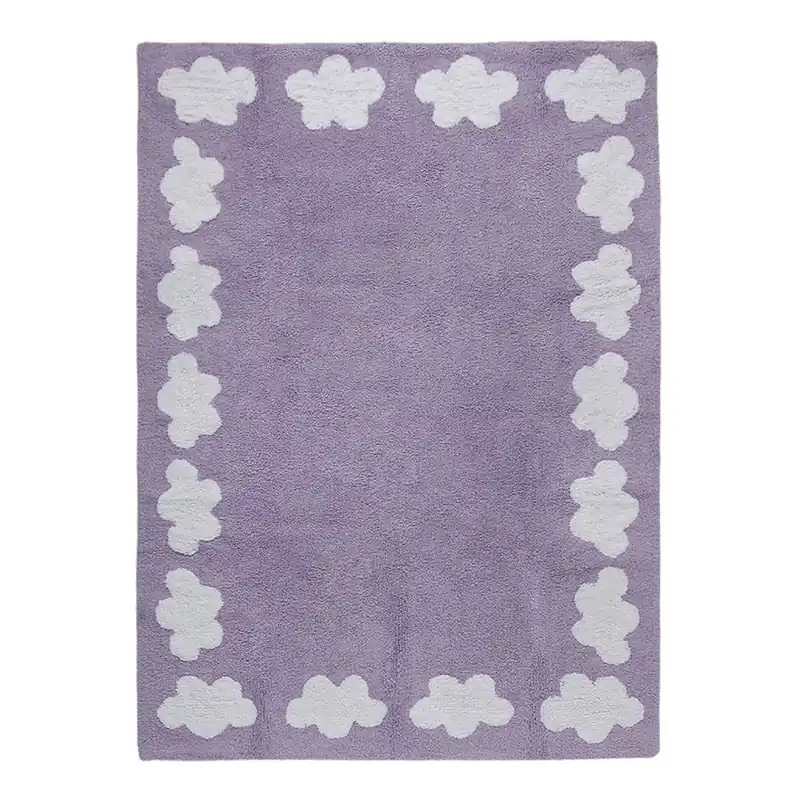 Bezpieczna płatność Fioletowy dywan bawełniany Happy Decor Kids Clouds, 160x120 cm Bonami