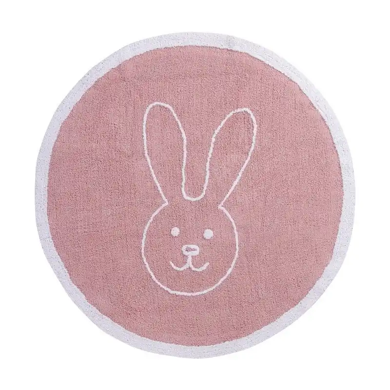 Bezpieczne zakupy Różowy dywan bawełniany Happy Decor Kids Bunny, ⌀ 140 cm Bonami