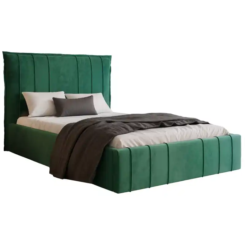 Łóżko Tapicerowane Moly 120x200 Ciemnozielone Premium