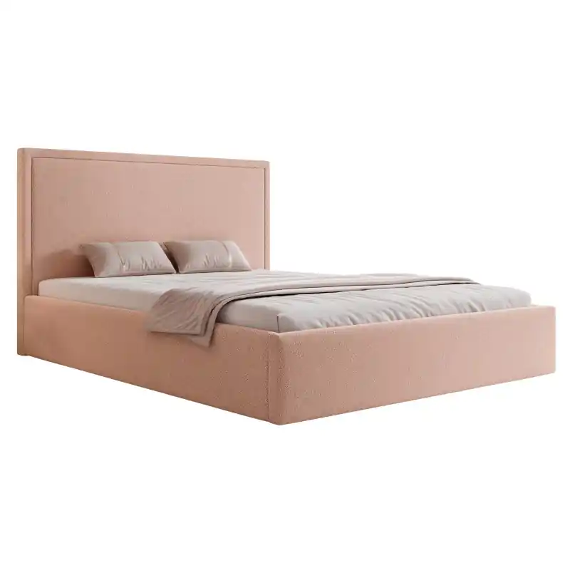 Łóżko Tapicerowane Asuro 160x200 Brzoskwiniowy Oferta limitowana