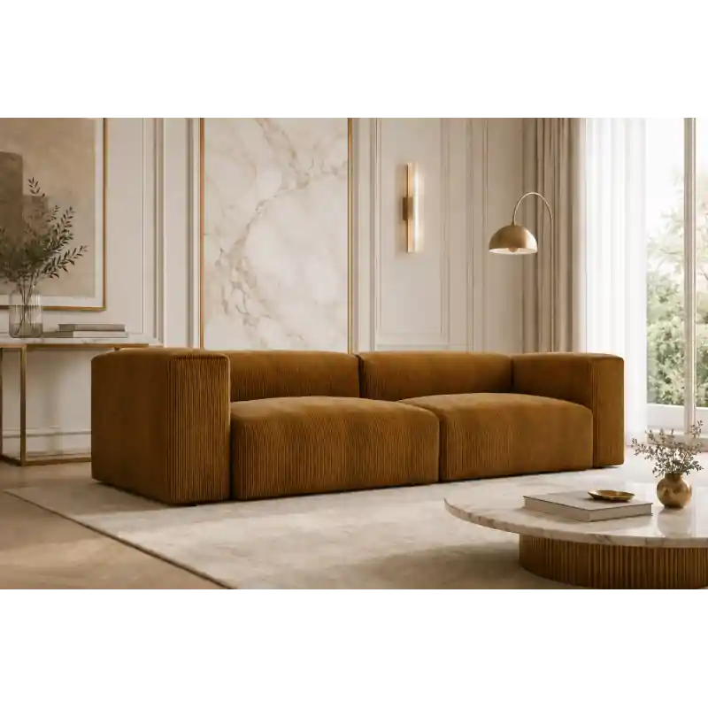 Wyjątkowa oferta Ekskluzywna Sofa Bali brązowa sztruks