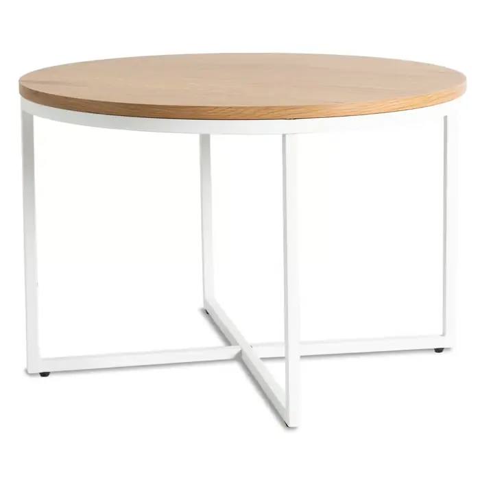Hantel Stolik kawowy 70 cm, dąb złoty/biały Bezpieczne zakupy