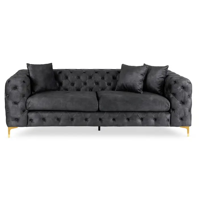 Sorrento 3S Sofa, 3-osobowa, czarny welur Najlepsza cena