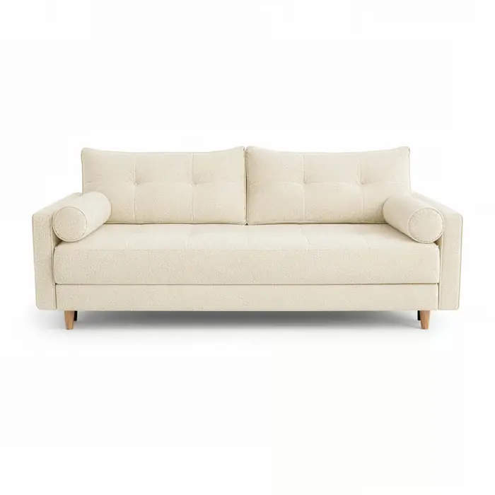 Lonar Sofa rozkładana, kremowe boucle Dostępne od ręki