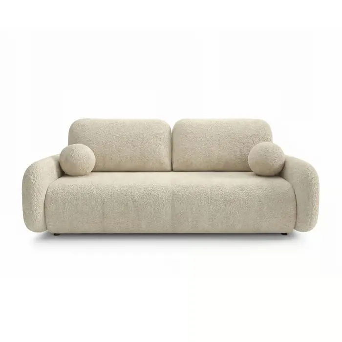 Vidi Sofa rozkładana, 2-osobowa, beżowe boucle Darmowy zwrot
