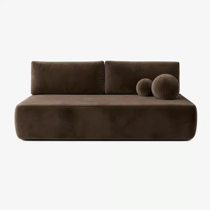 Nowość Arveto Sofa rozkładana, brązowy welur