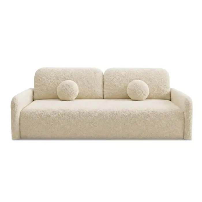 Duo Sofa rozkładana, 2-osobowa, beżowe boucle Hit cenowy