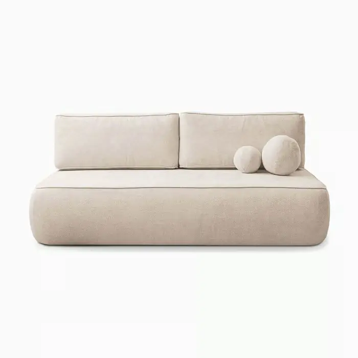 Arveto Sofa rozkładana, kremowa szenil Szybka dostawa