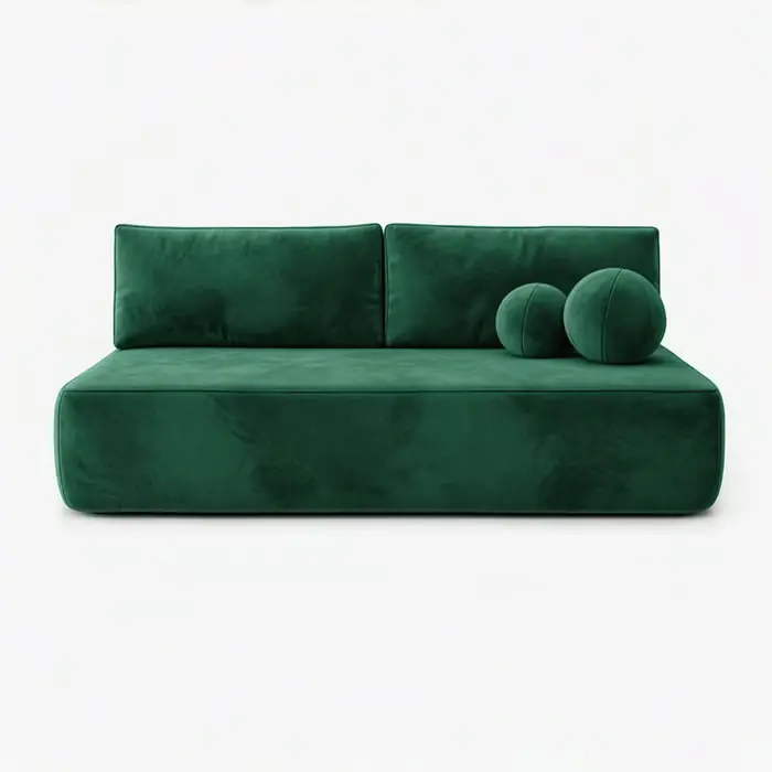 Premium Arveto Sofa rozkładana, zielony welur