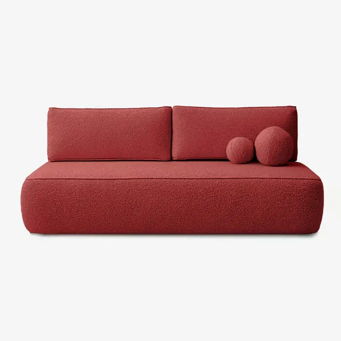 Zniżka Arveto Sofa rozkładana, bordowe boucle