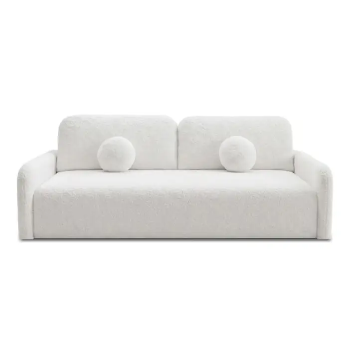 Duo Sofa rozkładana, 2-osobowa, kremowe boucle Tylko dziś