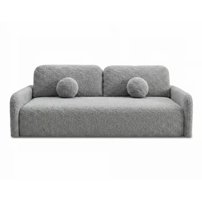 Duo Sofa rozkładana, 2-osobowa, szare boucle Darmowy zwrot