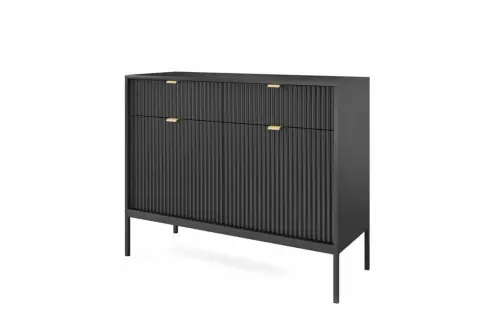 Komoda dwudrzwiowa z szufladami Nova KSZ-104 czarny Wyprzedaż