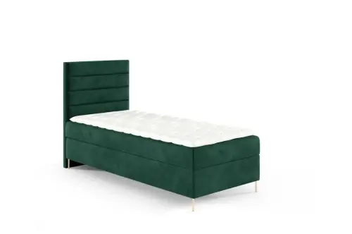 Łóżko kontynentalne na nóżkach Bino 90x200cm zieleń - tkanina Riviera 38 Oferta czasowa