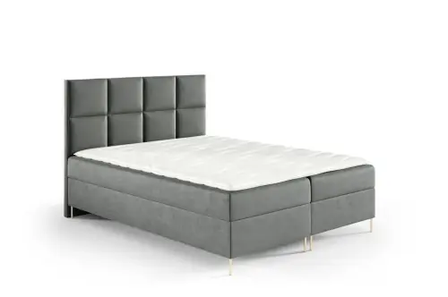 Łóżko kontynentalne na nóżkach Kleo 200x200cm szary - tkanina Riviera 91 Oferta