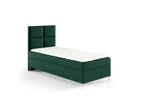 Łóżko kontynentalne na nóżkach Kleo 90x200cm zieleń - tkanina Riviera 38 Wyjątkowa oferta