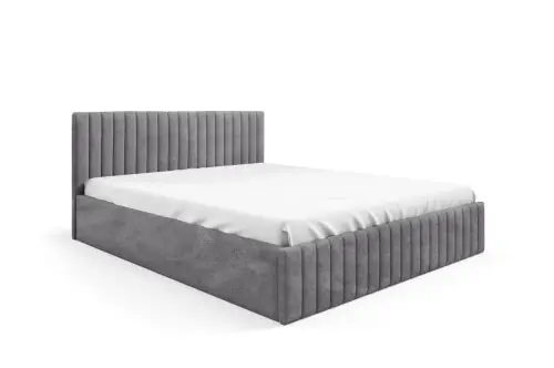Taniej Łóżko tapicerowane Solaris 140x200 boucle szary - tkanina Abriamo 7