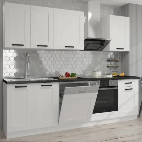 Meble kuchenne Luna biały/biały 250cm Ograniczona ilość