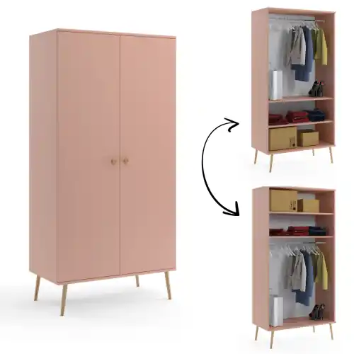 Szafa Bolea 2D 100 cm z drążkiem róż Cena promocyjna